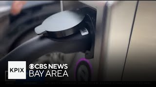 Drivers can charge their electric vehicles on the sidewalk in San Francisco