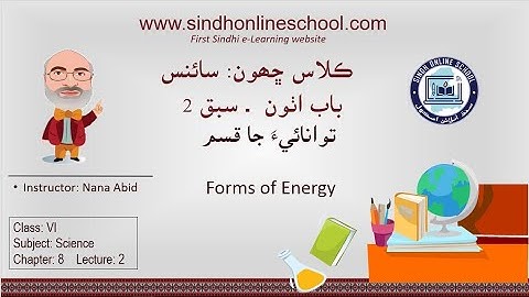 Forms of Energy| Science Class 6| Chapter 8| Lecture 2| by Nana Abid| Sindh Online School