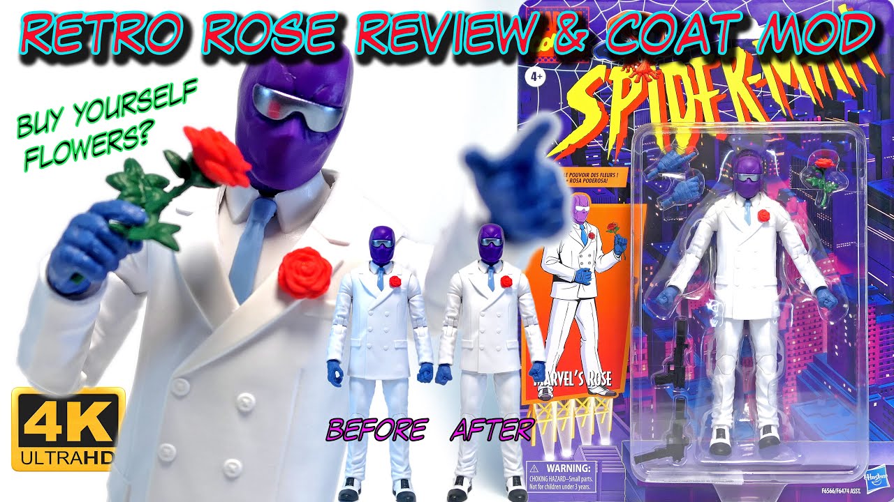 Rose Retro Unboxing Review and Coat Modification Hasbro Spider-Man Marvel  Legends Head Swap