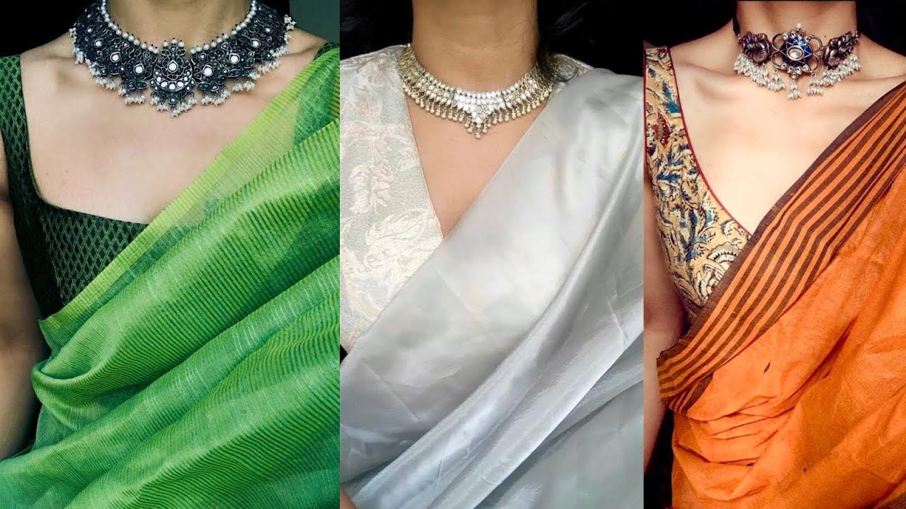 Saree With Necklace Looks YouTube