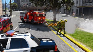 LSPD T.D responding CODE 3 to vehicle on fire|GTA V LSPDFR
