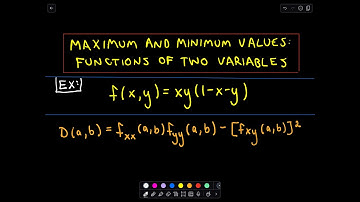 Local Maximum and Minimum Values/ Function of Two Variables