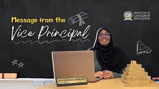 Message from the Vice Principal | Institute of Canadian Education (ICE)
