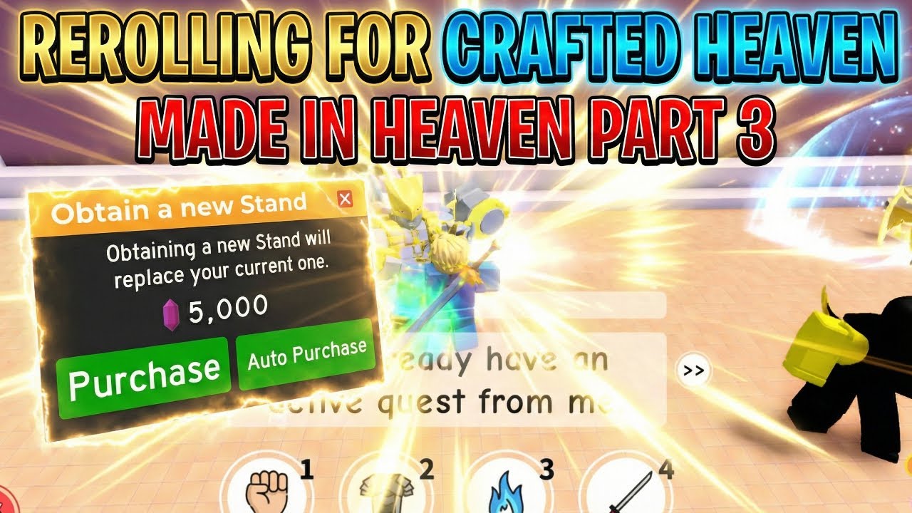 [Anime Fighting Simulator: Endless] Rerolling Stands Part 3 For Made in Heaven Crafted Heaven