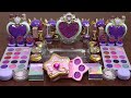 Mixing"Purple" Eyeshadow and Makeup,parts,glitter Into Slime!Satisfying Slime Video!★ASMR★