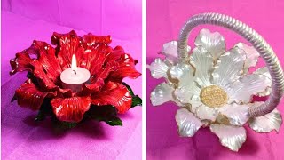 طريقة صنع ديكور وسلة بعجينة السيراميك في شكل وردة Rose en porcelaine froide (panier/décoration)