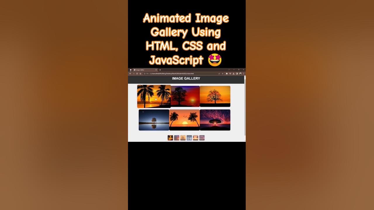 Design Animated Image Gallery Using HTML, CSS and JavaScript 🤩 #html # ...