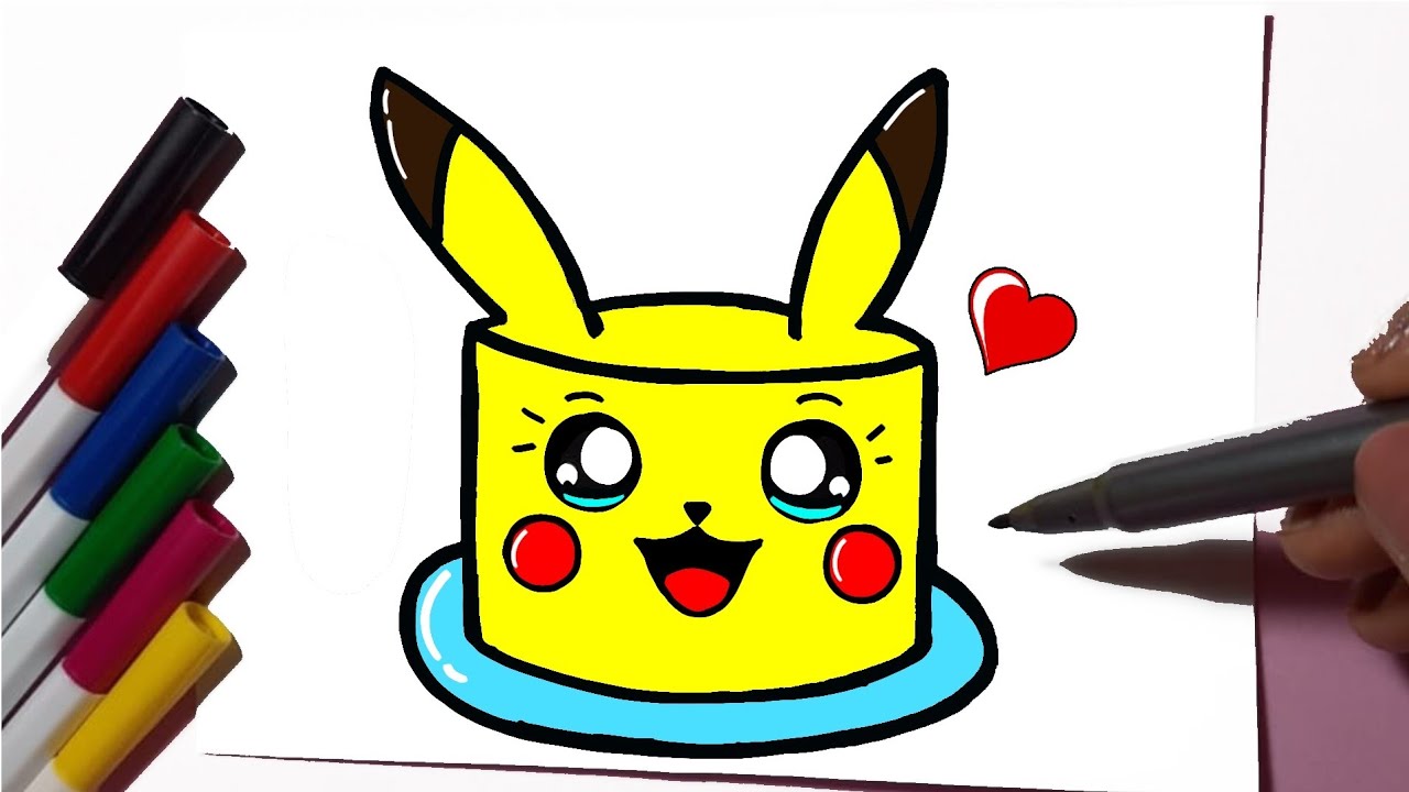 COMO DESENHAR UM PIKACHU KAWAII FÁCIL⚡❤️ 