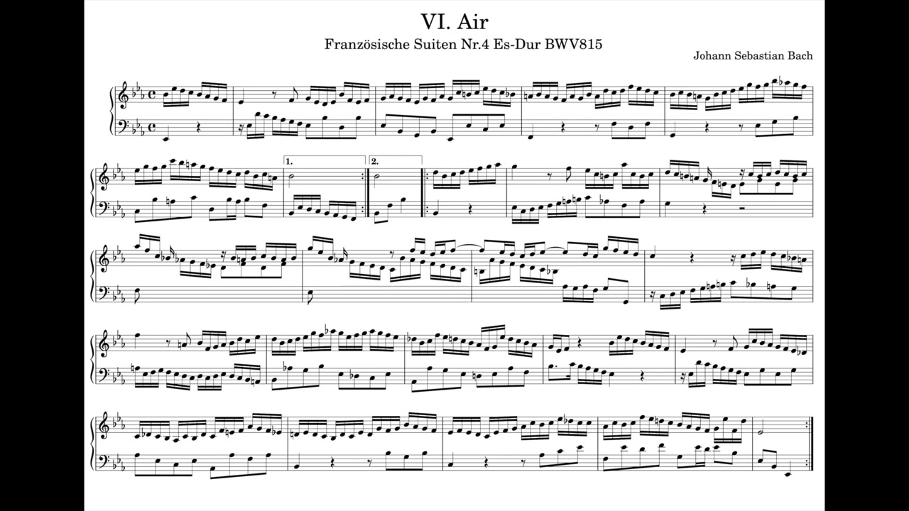 J.S.Bach: Französische Suiten Nr.4 Es-Dur BWV815 VI. Air J.S.