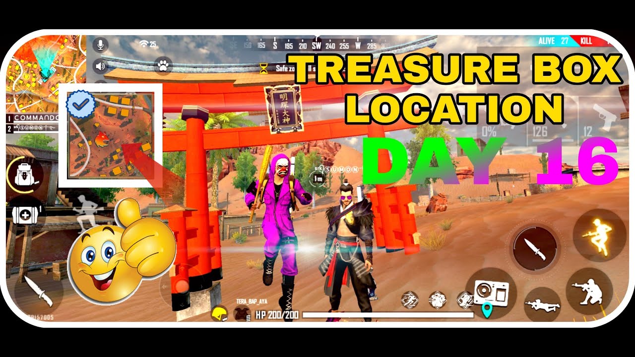 TREASURE BOX LOCATION DAY 16GAMER COMMONGARENA FREEFIRE YouTube