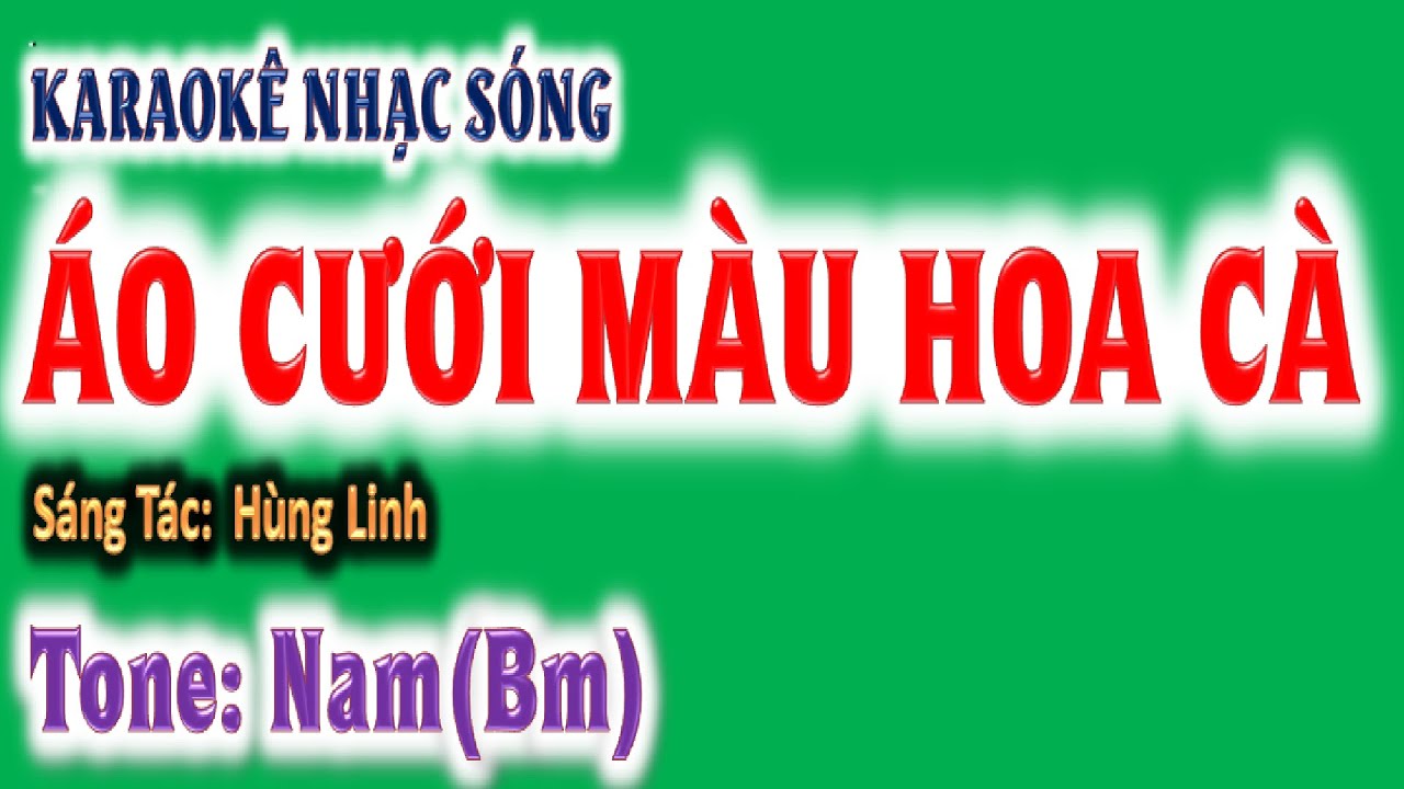 KARAOKE Áo cưới màu hoa cà - tone nam (Bm), phối mới - ghita Hoàng Chung 2025