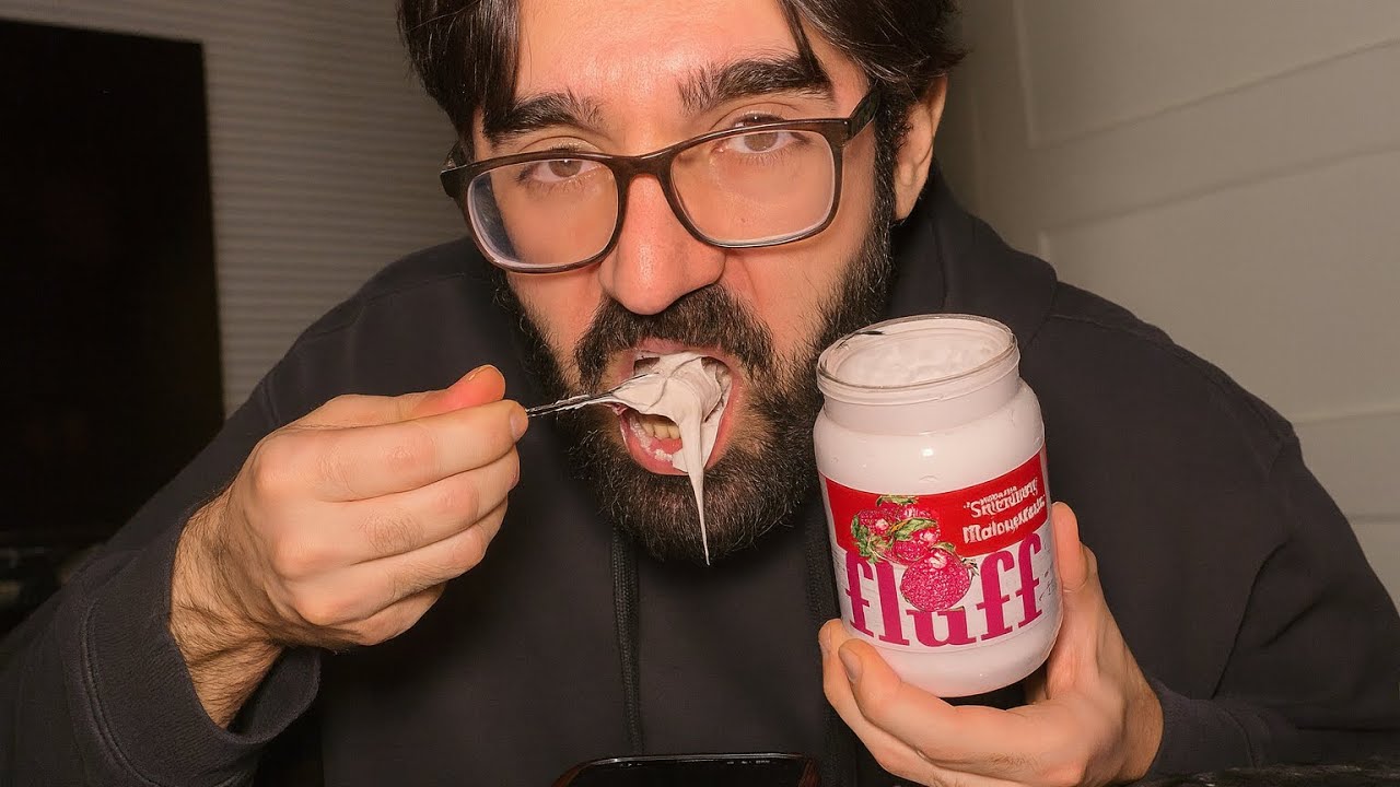 Eating 7oz of Strawberry Marshmallow Fluff (No Water)