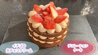 『チョコケーキ』苺の生チョコデコレーションケーキ　バースデーケーキ