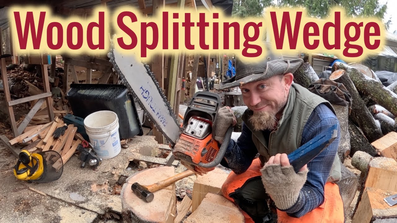 HOW TO Crack Cut Wood Logs with wood wedges and a 6-kilo club 