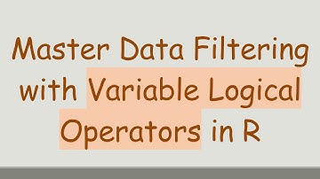Master Data Filtering with Variable Logical Operators in R