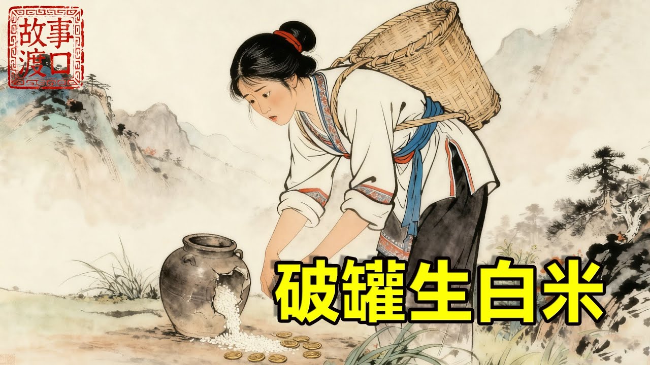 18歲年輕寡婦靠撿草藥養臥病在床的婆婆，惡鄰嘲笑她克夫，甚至言語輕薄於她，誰料她在後山無意撿到破瓦罐，竟能自動生出白米和銅錢！【故事渡口】#民間故事 #故事分享 #故事