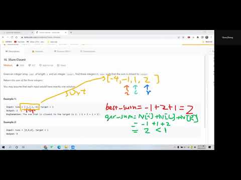 Leetcode 16. 3Sum Closest. Two Pointers. Python