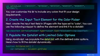 Creating a Custom Color Picker with Limited Options in XPages
