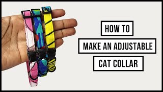 How To Make An Adjustable Fabric Cat Collar | Pattern And Sewing Tutorial | Adult Cat Size | Bhooki
