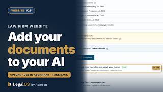 Law Firm Chatbot: Add Your Own Documents and FAQs | LegalOS Website #25