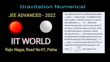 Two spherical stars A and B have densities pA and pB, respectively. A and B have the same radius#jee