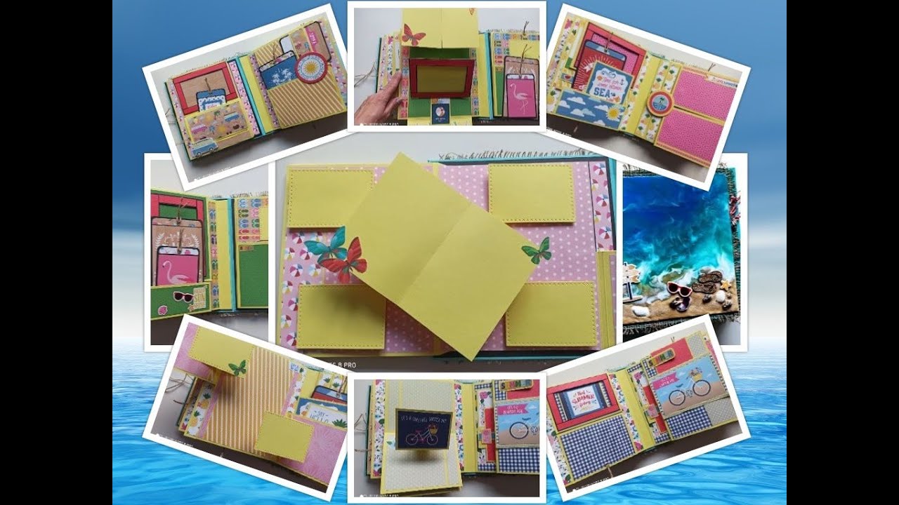 Мастер класс поп ап альбома "SUMMER" страница 4/ TUTORIAL POP UP ALBUM "SUMMER" page 4
