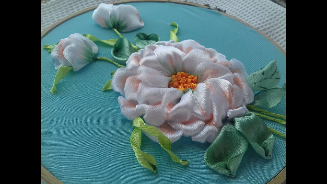 الطرز بشرائط الساتان بالشرح المفصل لكل من يريد التعلم