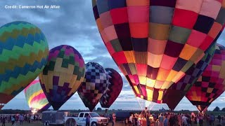 Hot air balloons and kites fill the sky over Cameron during weekend