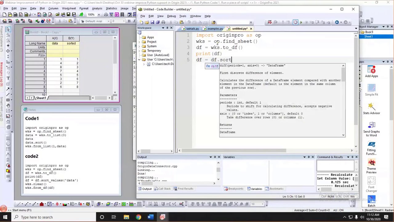 Is Origin Software Python Python Improvements in Origin 2021 - YouTube