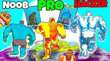 SHINCHAN and CHOP CRAFTING GOLD GODZILLA HULK KING KONG in MONSTER DRAFT | NOOB vs PRO vs HACKER