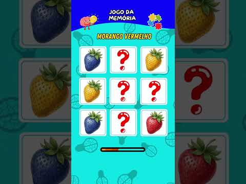 Jogo da memória com morangos coloridos pra você memorizar @GeralQuiz