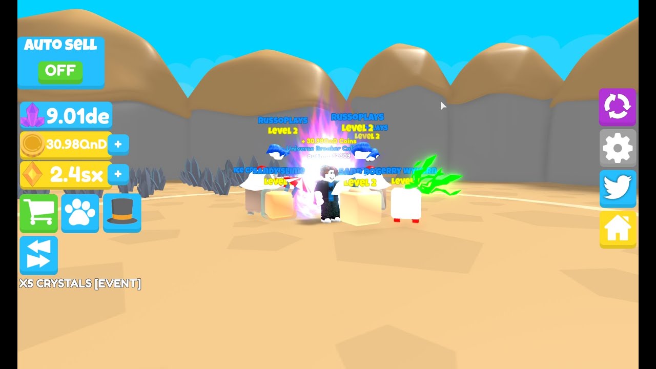 Getting best pets in Crystal Simulator (Roblox Crystal