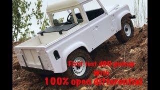 scale rc land rover defender 90 pickup open diff test mst cmx cfx axles