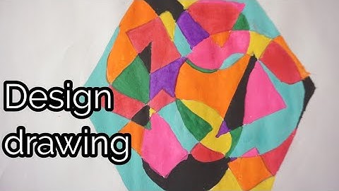 Elementary design hexagon drawing by my student