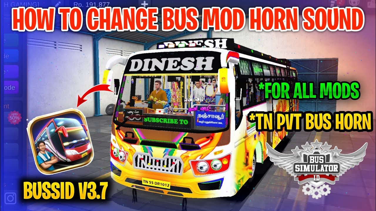 how to change bus horn sound in bus Simulator Indonesia in Tamil bus