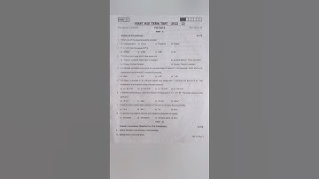 PHYSICS FIRST MIDTERM ORIGINAL QUESTION PAPER |CHENNAI DISTRICT |11 TH STANDARD | ENGLISH MEDIUM