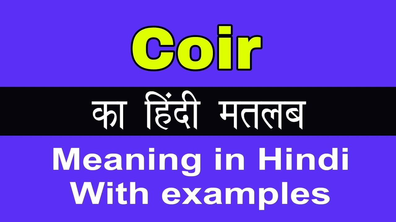 Coir Meaning in Hindi/Coir का अर्थ या मतलब क्या होता है YouTube
