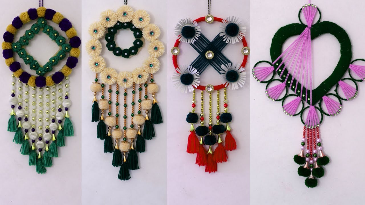 Beautiful Handmade Woolen Wall Hanging Craft Idea! Home Decor YouTube
