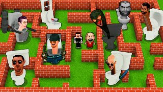 SURVIVAL IN MAZE WITH 100 SKIBIDI TOILET & CAMERA TOILET in Minecraft  Gameplay  Animation