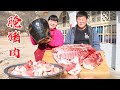 100斤猪肉做陕北特色“腌猪肉”，炸一炸灌猪油，过年炒菜猛香了！