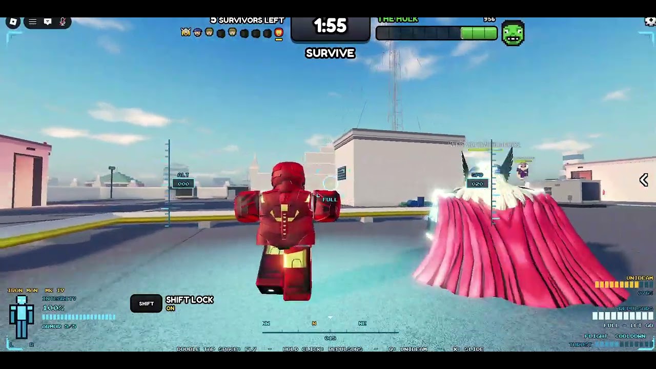 Iron Man, Captain America, Thor and Others vs The Hulk (Roblox Hide from The Hulk My Gameplay)