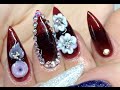 How To Acrylic Almond Nail Shape With Art Drops Designs