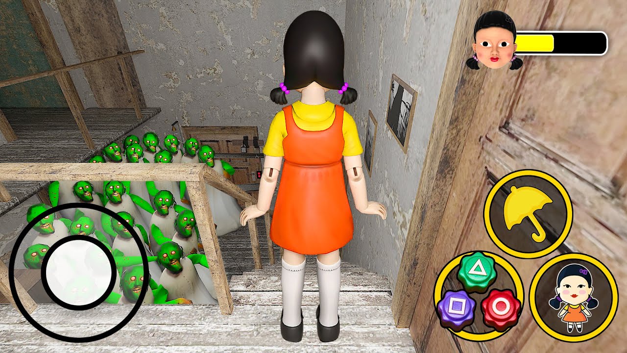 Playing as Squid Game Doll VS Army of Zombie in Granny House