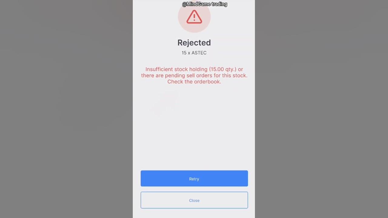 Zerodha Stocks Selling Problem Insufficient stock holding problem