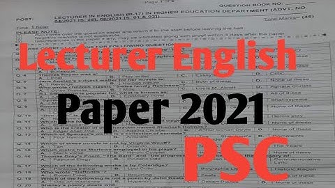 Lecturer English paper 2021| Past papers of English lecturer|psc|kppsc|ppsc