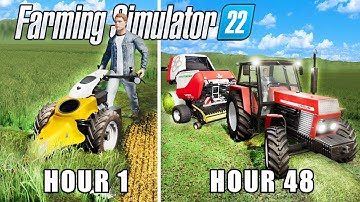 I Spent 24 Hours On A Flat Map With $0... 🚜 Ep. 2 👉 Farming Simulator 2022