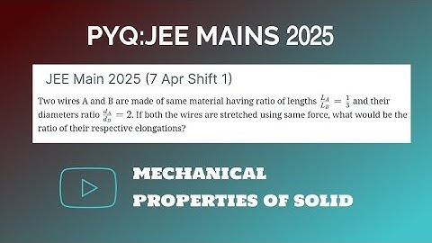 Two wires A and B are made of same material having ratio of lengths LA/LB = 1/3 and their diameter