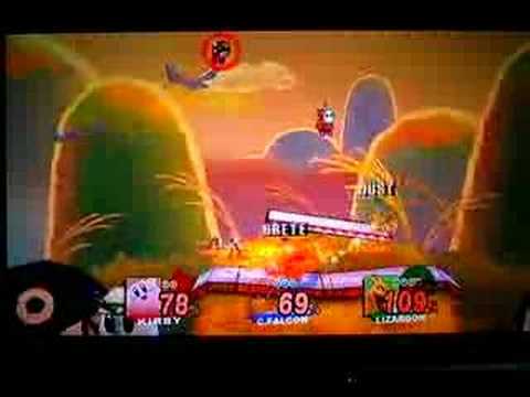 Super Smash Bros. Brawl: Kirby VS C.Falcon VS Trainer