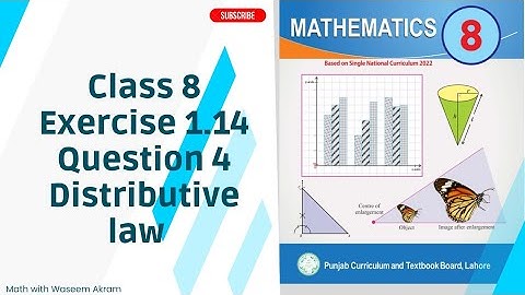 class 8 math new book exercise 1.14 question 4 solution| chapter 1| distributive law| class 8th