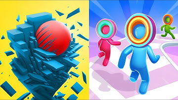 Stack Ball vs Layer Man - All Levels Satisfying ASMR Gameplay (ios Android)